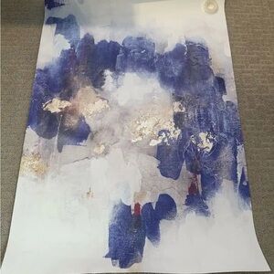 Abstract Blue and Gold Canvas Print Wall Art 24” x 36”